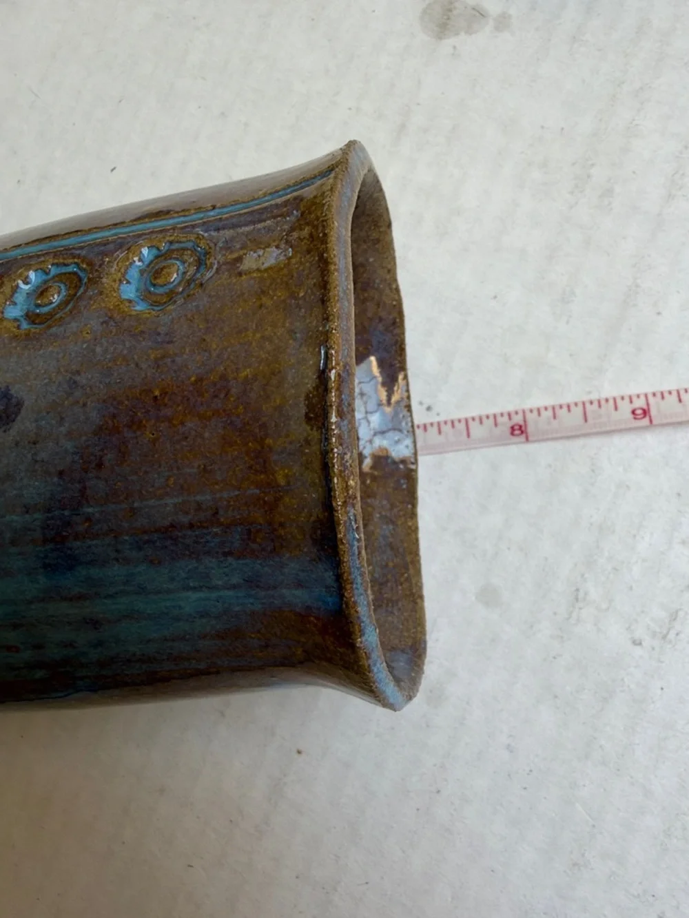 Handmade signed blue